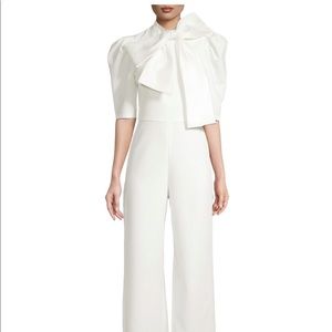 Black Halo Eve  Ara Bow Puff Sleeve Jumpsuit